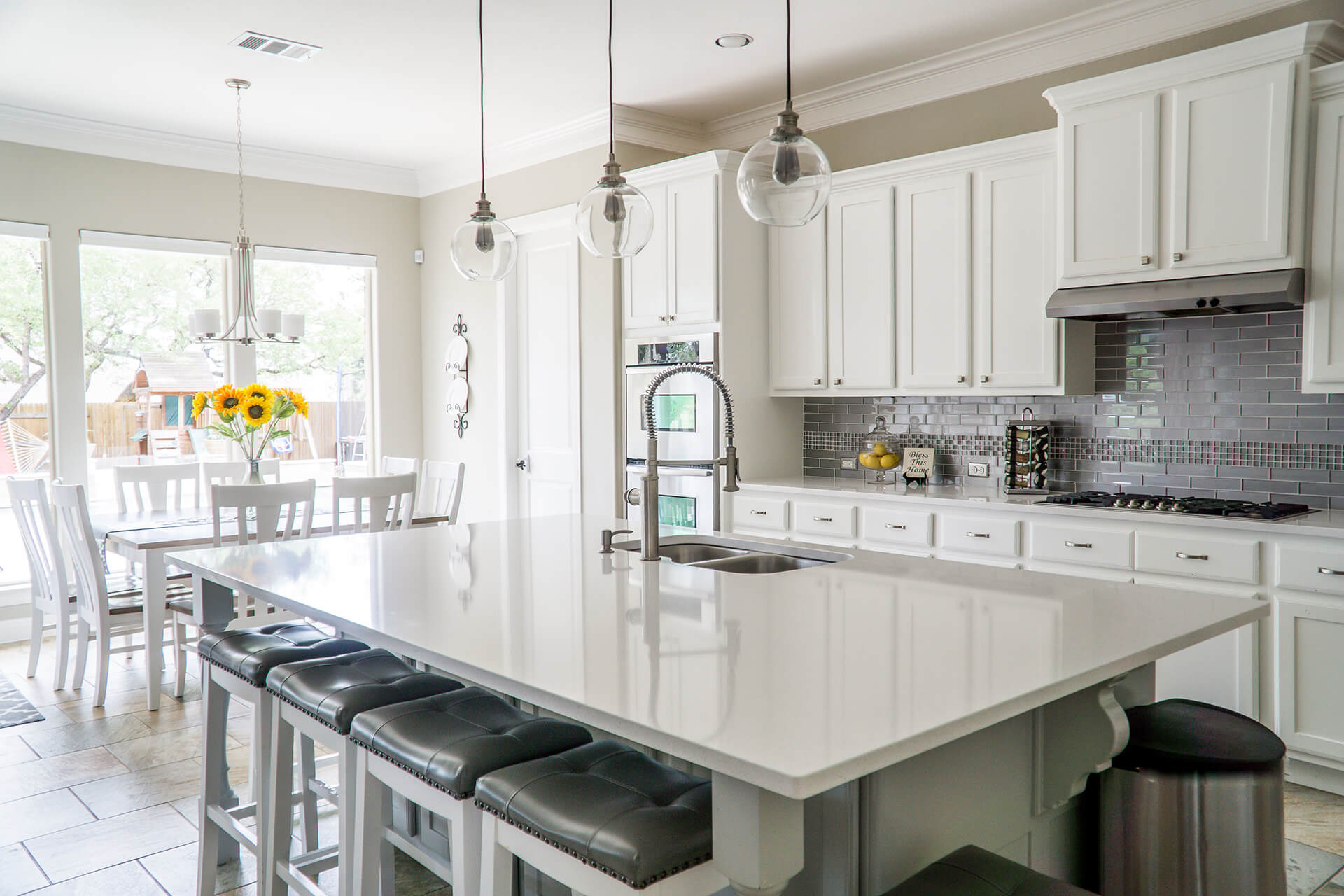 Kitchen with white countertop